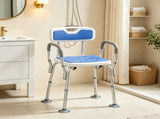 Adjustable Height Padded Shower Chair with Arms And Back Anti-slip Bath Seat for Seniors And 35514672