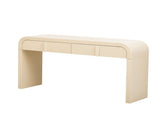 TREXM Modern Console Table with 2 Storage Drawers, Fluted Entryway Table with Rounded Silhouette for N715P196580A