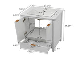24 Inches Bathroom Vanity with Sink Combo, Modern Bathroom Vanity with Single Faucet Hole, Textured N817P339017K