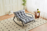 Rocking Chair with Extra-Wide Technical leather Upholstered Gliding Chair Boucle Reclining Chair, W2516P282505