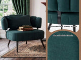 Decorative armchair with a spring seat cushion and slipcover, Chenille living room tub chair, W5188P462020