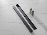 32 Inch Linear Shower Drain with 2-in-1 Flat & Tile Insert Removable Cover, 304 Stainless Steel with 53542448