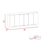 ZUN Superior 150 Wall Cabinet With Glass, Four Interior Shelves, Two Double Door -White B20091984