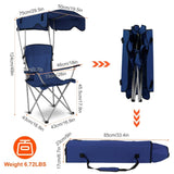 Foldable Beach Canopy Chair Sun Protection Camping Lawn Canopy Chair 330LBS Load Folding Seat w/ Cup 34994805