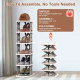 6 Tier Foldable Shoe Rack Vertical Shoe Organizer Narrow Shoe Rack for Small Spaces Space Saving 87894417