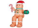 10.2FT Christmas Inflatable Sitting Gingerbread Man with 6 LED Lights, 210D Polyester, Drawstring 47332892