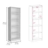 Home 4 Shelves Bookcase with Multi-Tiered Storage -White -Office B070137828