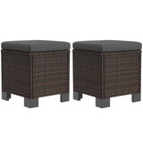 2 Pieces Wicker Outdoor Ottomans 04920021