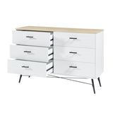 ZUN 6 Drawer Dresser for Bedroom with Deep Drawers, Wood & Chest of Drawers, Modern White Long W1820P152744