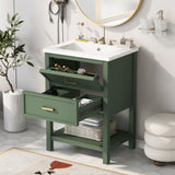 24'' Vanity with Top Sink, Modern Storage Cabinet with 2 Drawers, Single Sink N710P191968F