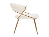 Jie Glam Dining Chair in Gold Steel and Cream Velvet by - Set of 2 B202P223581
