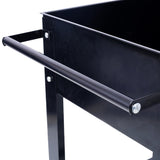 ZUN Products Elevated Mobile Raised Ergonomic Metal Planter Garden Bed for Backyard, Patio w/Wheels, W46543804