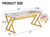 A coffee table is made of rock slab material, with a natural and smooth marble pattern on the W1151P154284