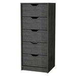 ZUN Smokey Oak 5 Narrow Drawer Dresser B062P175164