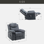 ZUN Power Recliner Chair with Adjustable Massage Function, Velvet Electric Power Chair for Elderly with W1998120241