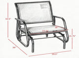 2-Piece Metal Glider Chair Set, Breathable Mesh Swing Chair with Curved Armrests, for Garden, 46650993