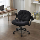 Cross Legged Chair with Flip-up Armrests, Cross Legged Office with Wheels, Comfy Swivel 26162829
