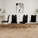 Modern Dining Chairs with Faux Leather Padded Seat Dining Living Room Chairs Upholstered Chair with W210127294