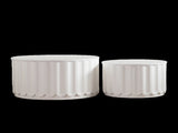White Round Storage Table Set with Lift-Off Lid, Nesting Design, Elegant Curved-Edge Shape for Cozy W3081P389057