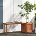 ZUN Outdoor bench with planter box, teak 57707111