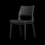 Modern minimalist black PU leather Dining Chairs Set of 2, comfortable backrest design, metal leg W1727P251122