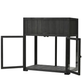 TOPMAX Patio 35.4''x17.7''x37.4'' Mini Wood Cold Frame, Compact 2 Doors Garden Greenhouse with N717P229026B