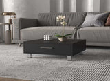 Black Wengue 1-Drawer Rectangle Coffee Table B06280212