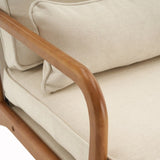 Oak Armrest Oak Upholstered Single Lounge Chair Indoor Lounge Chair Off-White 92676491