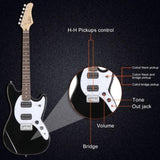 Full Size 6 String H-H Pickups GMF Electric Guitar with Bag Strap Connector 09474853