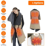 USB Heated Blanket Electric Heated Poncho Shawl Wrap Throw with Zipper Arm Holes Pocket 3 Heating 24942292