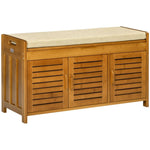 ZUN Shoe Bench with Storage Cabinets Brown （Prohibited by WalMart） 70745290