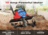 10 Amp Electric Tiller - 380 RPM Garden Cultivator with 4 Blades, 14" Working Width & Foldable 99645939