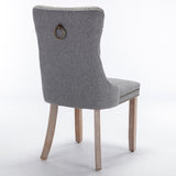 ZUN Nikki Collection Modern, High-end Tufted Solid Wood Contemporary Flax Upholstered Linen Dining Chair W114368384