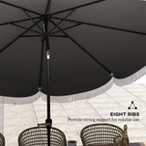8.8FT Elegance Patio Umbrella, UPF 30 Outdoor Market Umbrella with 8 Ribs, Push Button 13271940