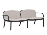 Luna Outdoor Patio PP Loveseat, Black Frame with Beige Cushion N775P272741B
