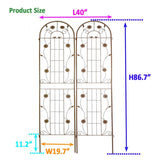2 Pack Metal Garden Trellis 86.7" x 19.7" Rustproof Trellis for Climbing Plants Outdoor Flower W1586P244400