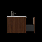 U047-Etna30W-305 Etna 30" Striped Walnut Bathroom Vanity with White Ceramic Sink, Wall Mounted W1865128397