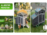 Outdoor Gray Free-Range Wooden Chicken Coop with Asphalt Roof, Pull-Out Tray, Nesting Box with Easy W773P461967