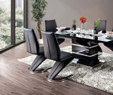 Contemporary Style Z-Shaped Chair Base 2pcs Chairs Black Leatherette Chrome Finish Side Chair B011P152661