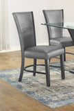 ZUN 2pc Contemporary Glam Upholstered Dining Side Chair Padded Plush Gray Fabric Upholstery Rich Black B011P151400