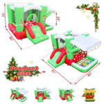 ZUN Christmas Jump 'n Slide Inflatable Bouncer for Kids Complete Setup with Blower 80" x 91" Play Area W1677115484