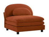 Vitoria Curved Armless Sofa Teddy Fabric W/Pillow -Orange W5656P454383