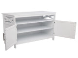 Double Door Side Cabinet With Partition White 90596729