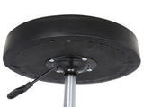 Semi PU Leather Nylon Wheel 300lbs Round Stool Plating Five-Star Feet Technician Stool Black 78090679