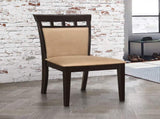 Set of 2 Upholstered Side Chairs, Cappuccino and Tan B016P223065