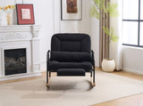 Corduroy Nursery Rocking Chair w/ Pull-out Footrest, Adjustable Backrest 100&deg-160&deg, Oversized 32623952