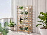 6-Tier Bookshelf, 63.39" Storage Rack with 130lb Capacity, 100% Wood, Versatile Bamboo Shelving 23045730