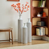 Floor Metal Vases Decorated White Metal Set of 3 gorgeous home decoration large glazed metal W2796P278066