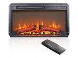 23 inch electric fireplace insert, ultra thin heater log set & realistic flame, remote control 26258891