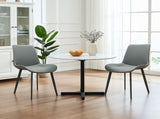 Light Grey & Dark Grey PU Leather Dining Chair with Metal Legs, Modern Upholstered Chair Set of 2 T3967P421214